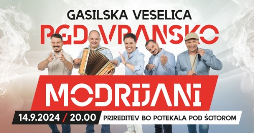 Gasilska veselica z ansamblom MODRIJANI